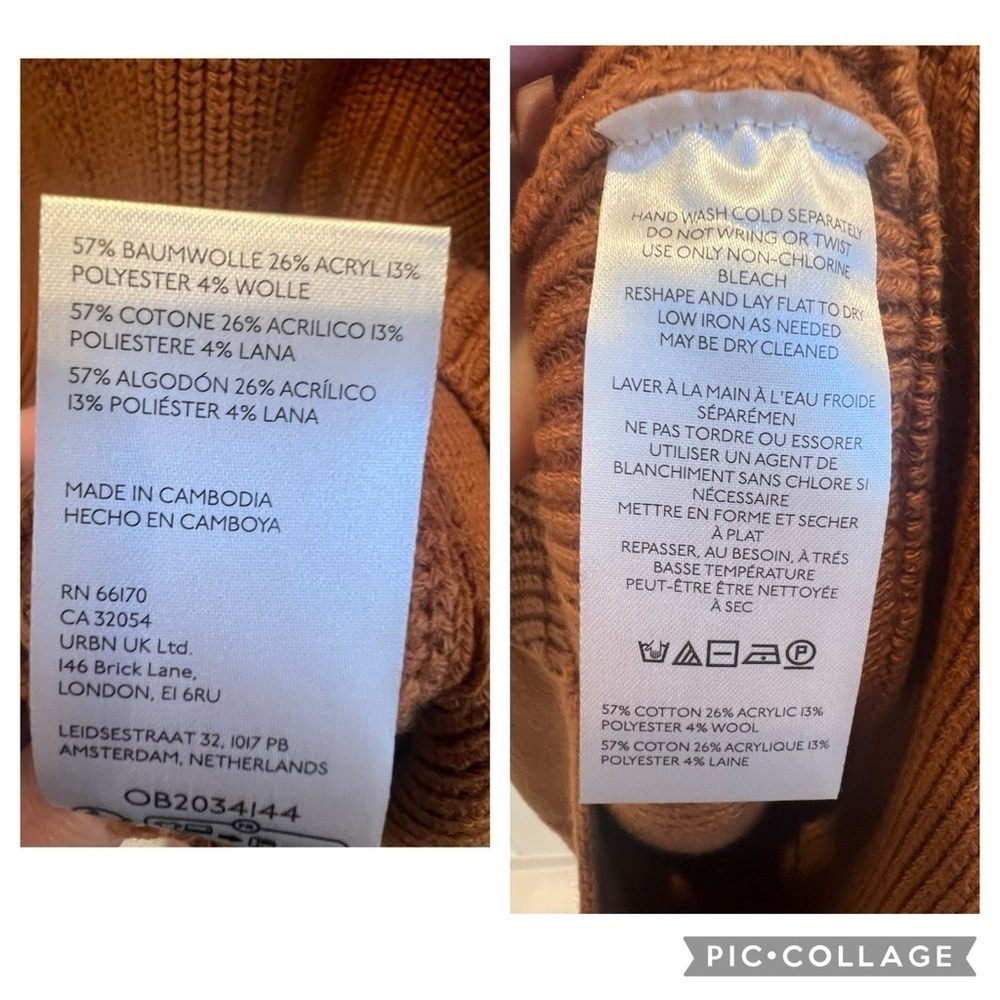NWT new Anthropologie medium fits large  mock neck sweater mini dress brown - Picture 10 of 16